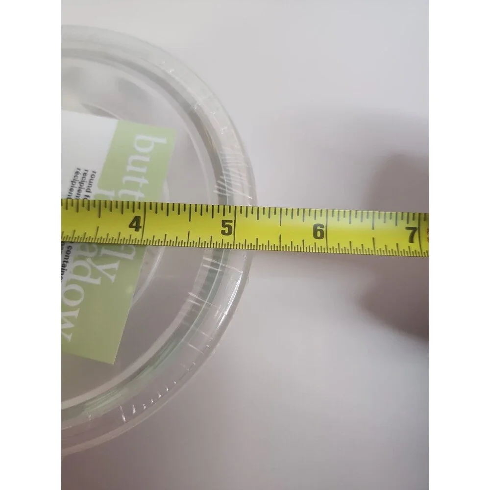 Lenox Butterfly Meadow Round Food Storage Container 13.5 oz Glass W/ Lid Sealed